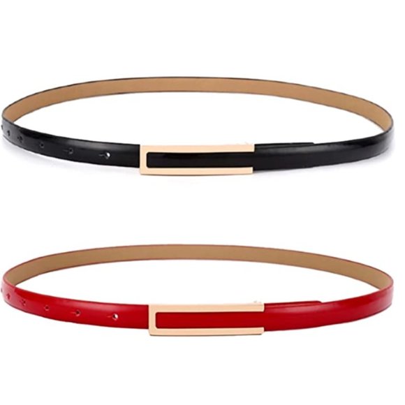Women\'s Fashion Elegant Skinny Patent Leather Belt